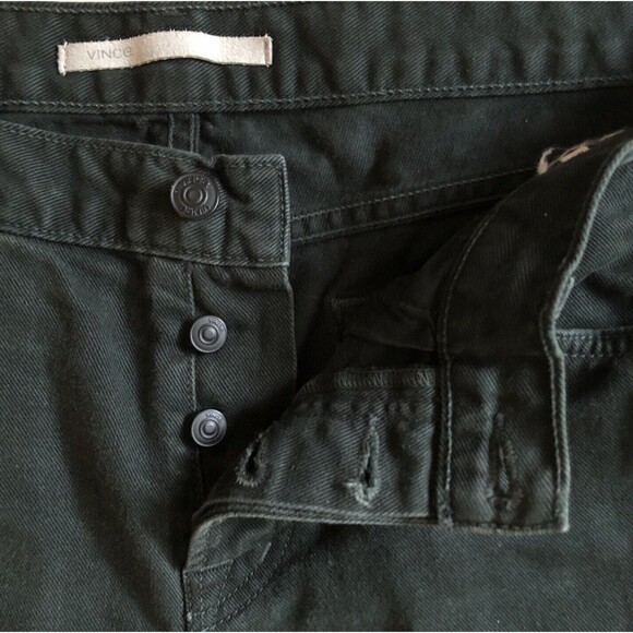 Vince Button Fly Classic Slim Straight Leg Jeans Mens Sz 34x34 Black Birch Denim - Picture 4 of 13